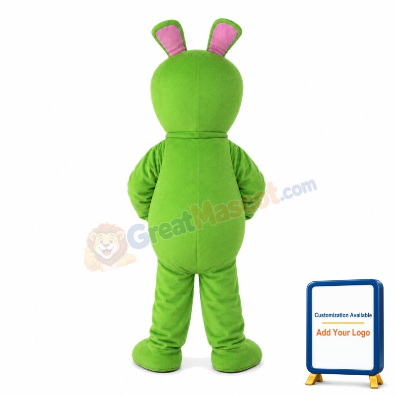 Green Crazy Rabbit Holding Toilet Plug Mascot Costume