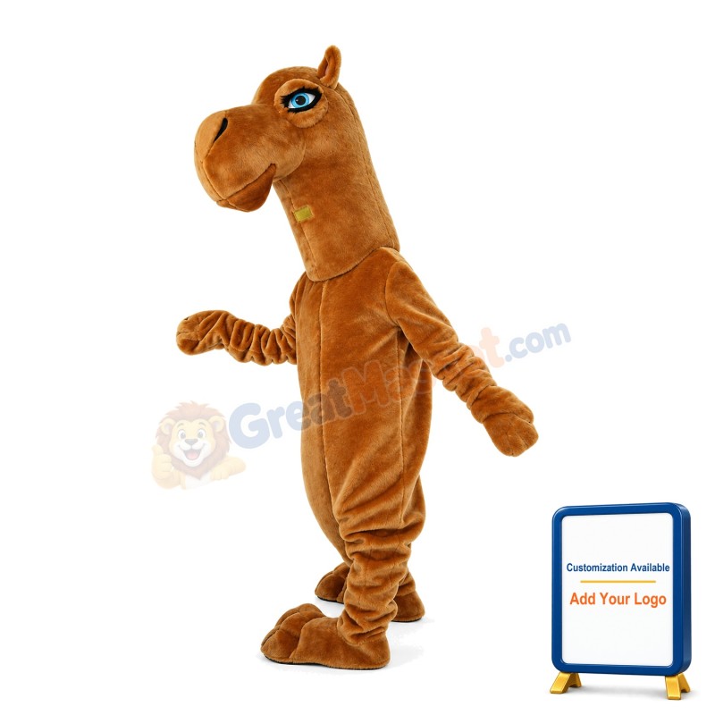 Brown Horse With Blue Eyes Mascot Costume