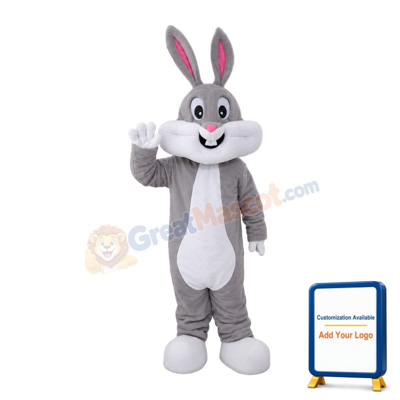 Basic Grey Rabbit Mascot Costume