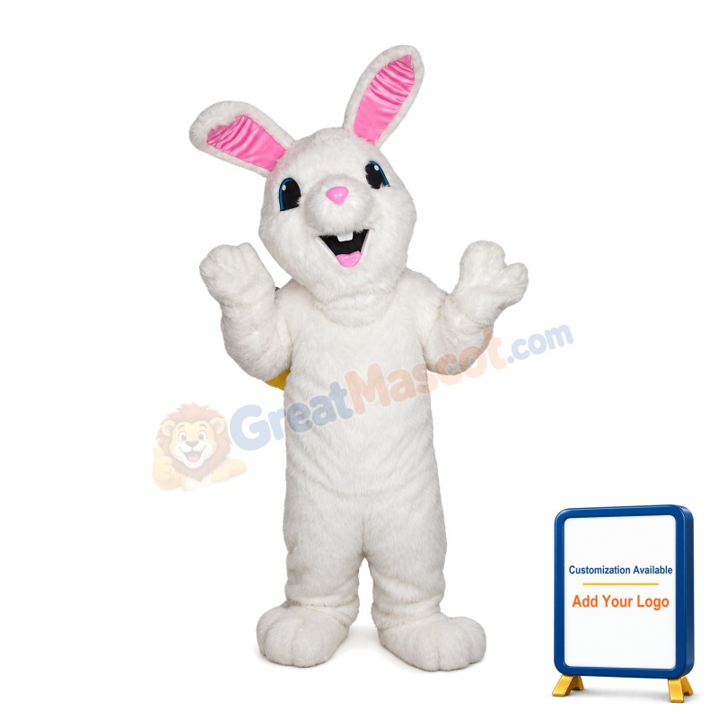 Hairy White Rabbit Mascot Costume