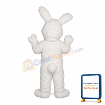 Hairy White Rabbit Mascot Costume
