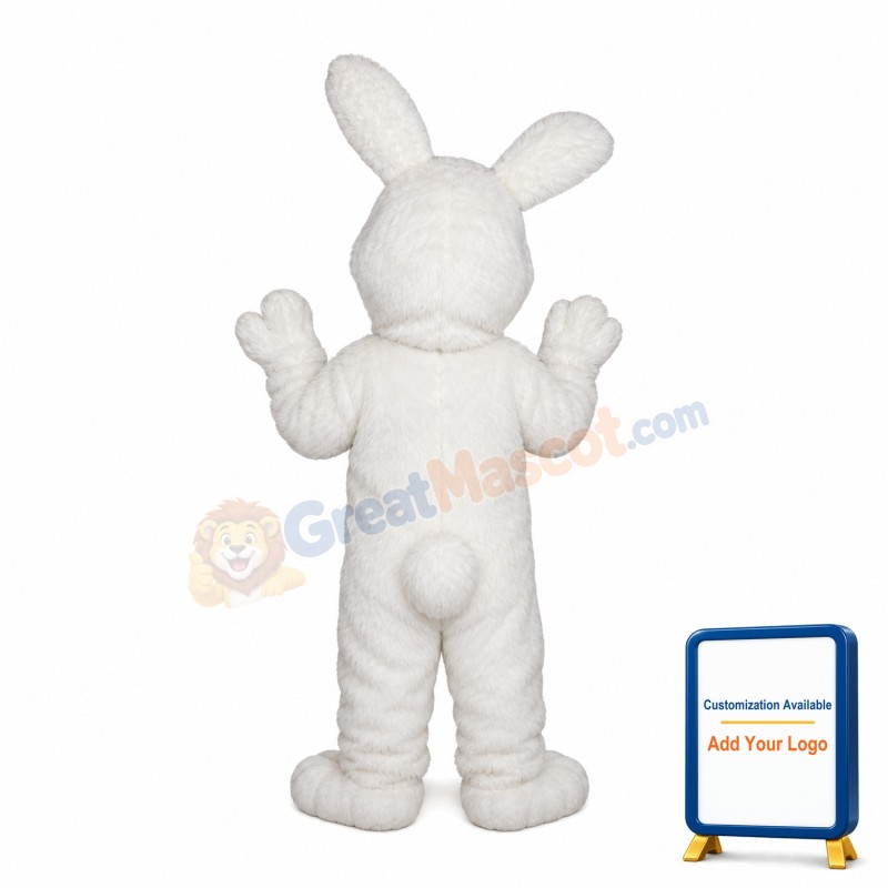 Hairy White Rabbit Mascot Costume