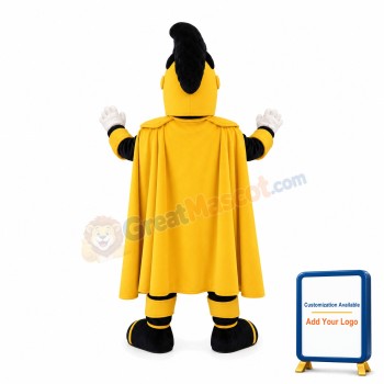 Yellow Samurai In Mask Mascot Costume