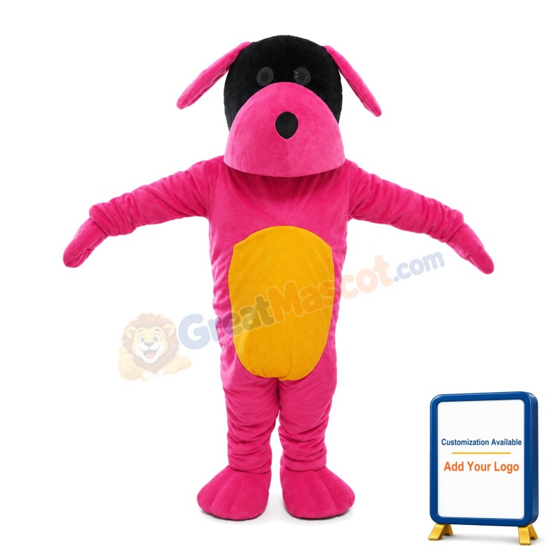 Funny Pink Dog Mascot Costume