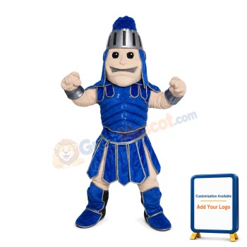 Blue Fighting Soldier Mascot Costume