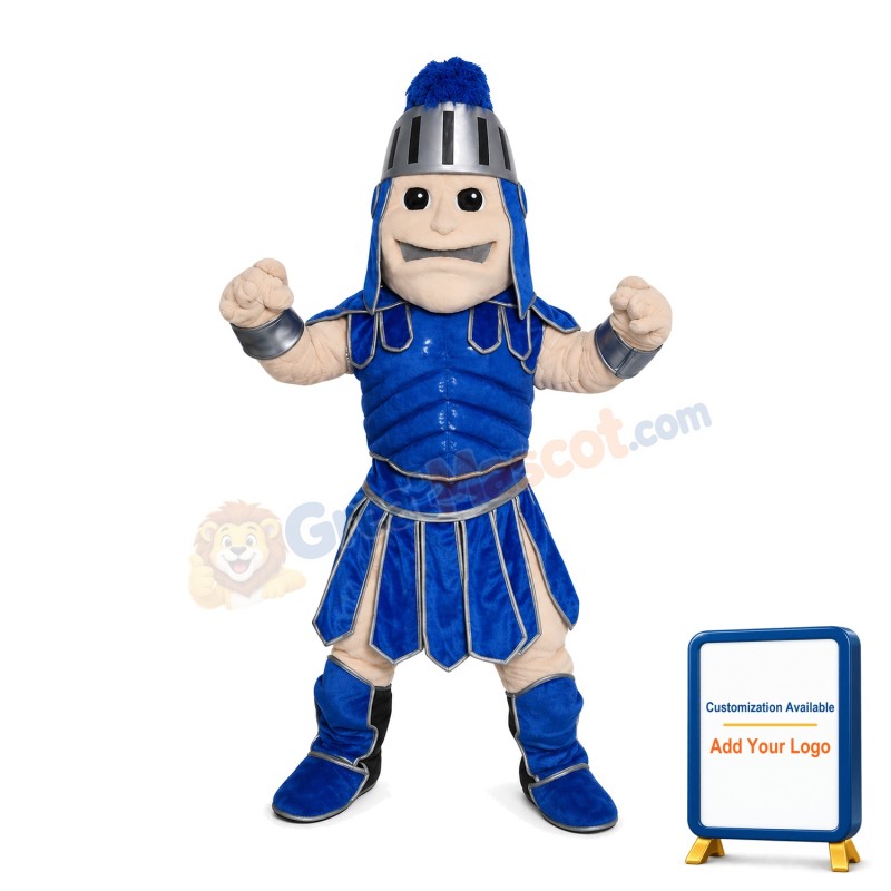 Blue Fighting Soldier Mascot Costume