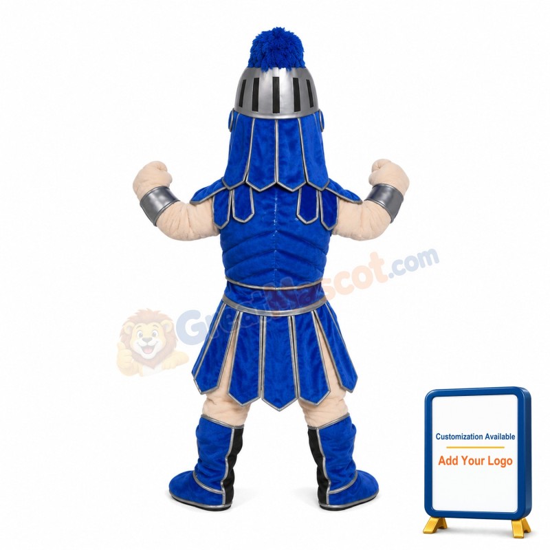 Blue Fighting Soldier Mascot Costume