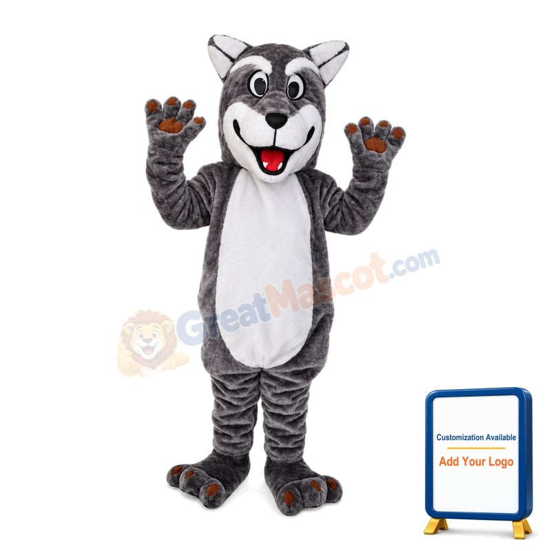 Pleasant Grey Dog Mascot Costume