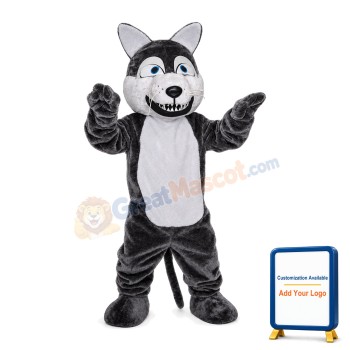 Grey & White Wolf Mascot Costume