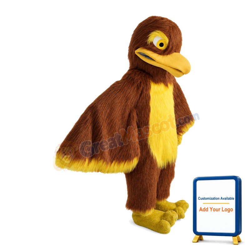 Furry Brown & Yellow Eagle Mascot Costume