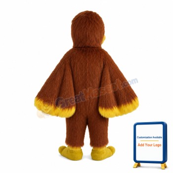 Furry Brown & Yellow Eagle Mascot Costume