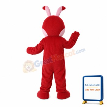 Red & Pink Wolf Mascot Costume