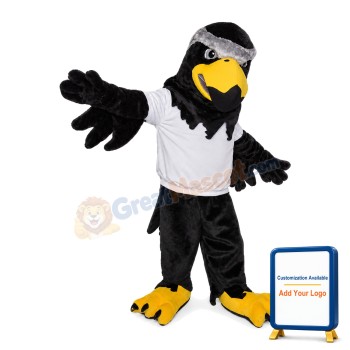 Black Eagle With White Top Mascot Costume