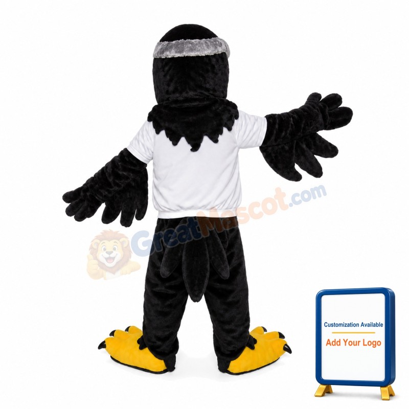 Black Eagle With White Top Mascot Costume