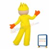 Yellow Doll Wearing Orange Gloves Mascot Costume