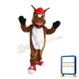 Brown Pony With Red Cap Mascot Costume
