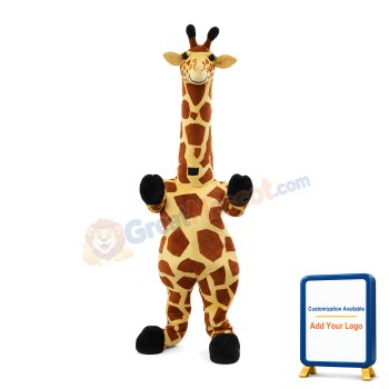 Giraffe With Long Neck Mascot Costume