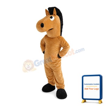 Arrogant Brown Horse Mascot Costume