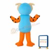 Blue Owl With Orange Beak Mascot Costume