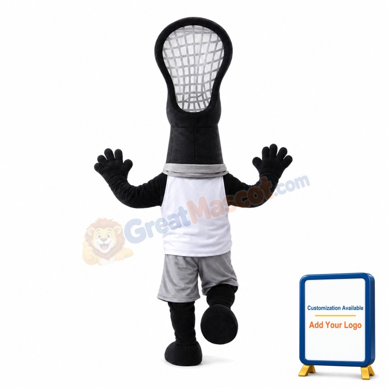 Black Racket Mascot Costume