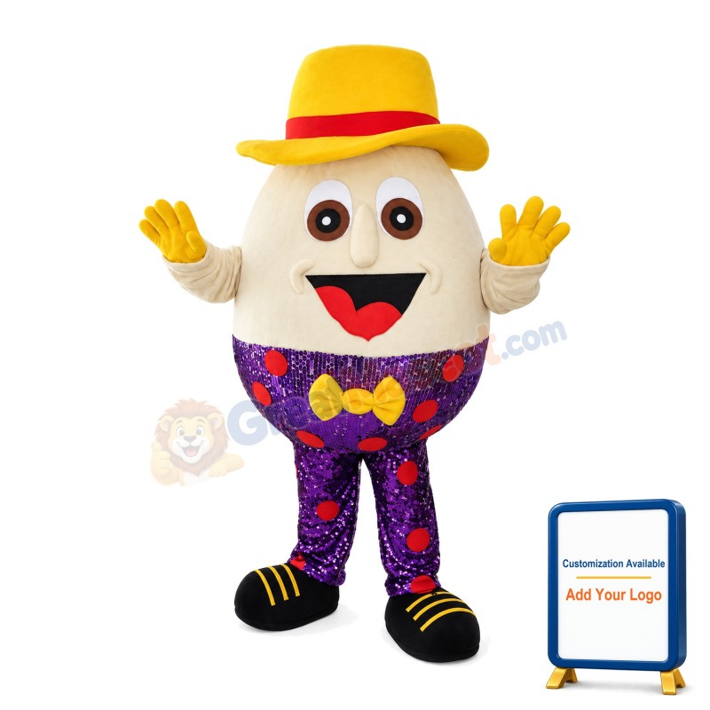 Beige Doll With Purple Sequins Mascot Costume