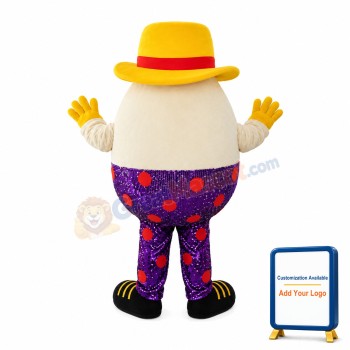 Beige Doll With Purple Sequins Mascot Costume