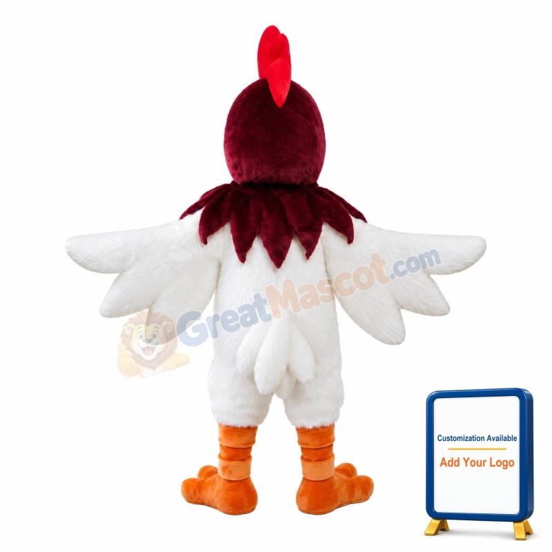 Lively Chicken With Brown Head Mascot Costume