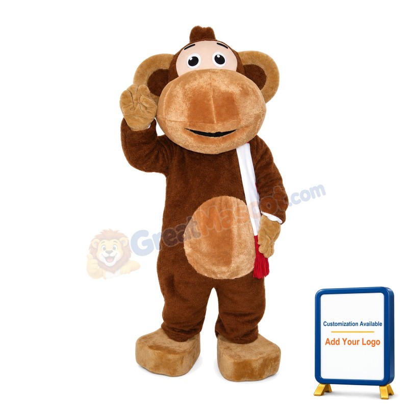 Clever Monkey With Big Mouth Mascot Costume