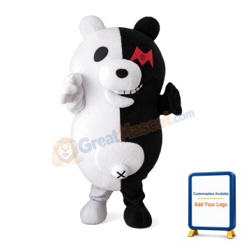 Terrible Black And White Bear Mascot Costume