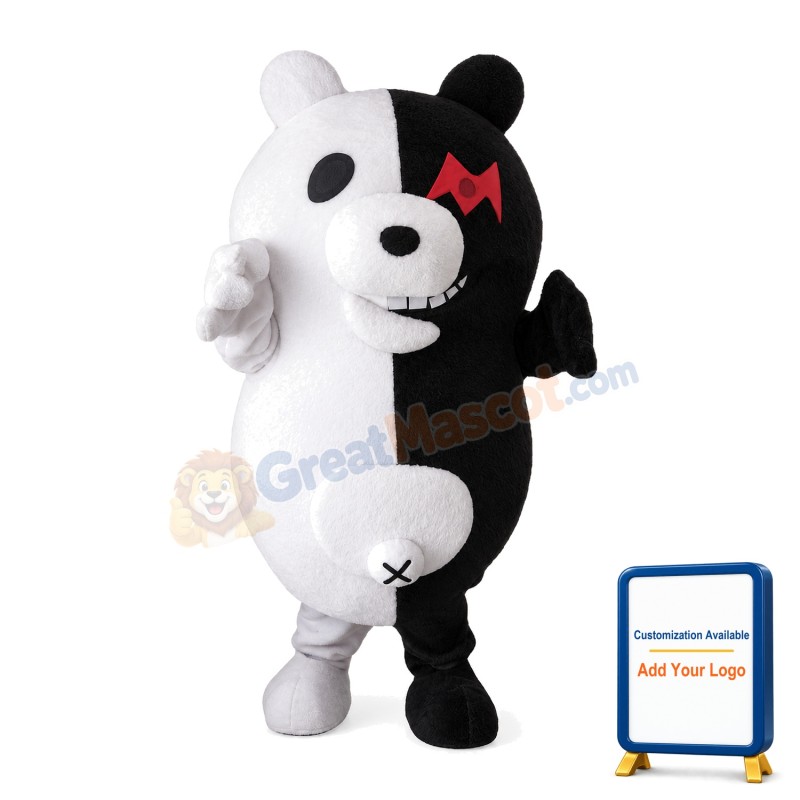 Terrible Black And White Bear Mascot Costume