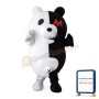 Terrible Black And White Bear Mascot Costume