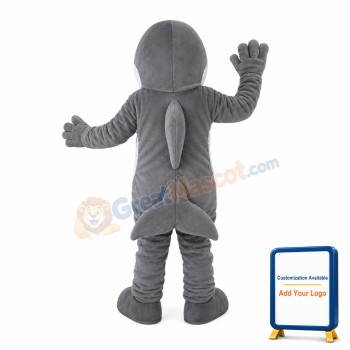 Grey & White Dolphin Mascot Costume