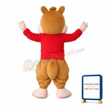 Naughty Chipmunk With Red Top Mascot Costume