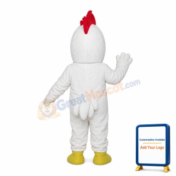 White Chicken With Big Mouth Mascot Costume