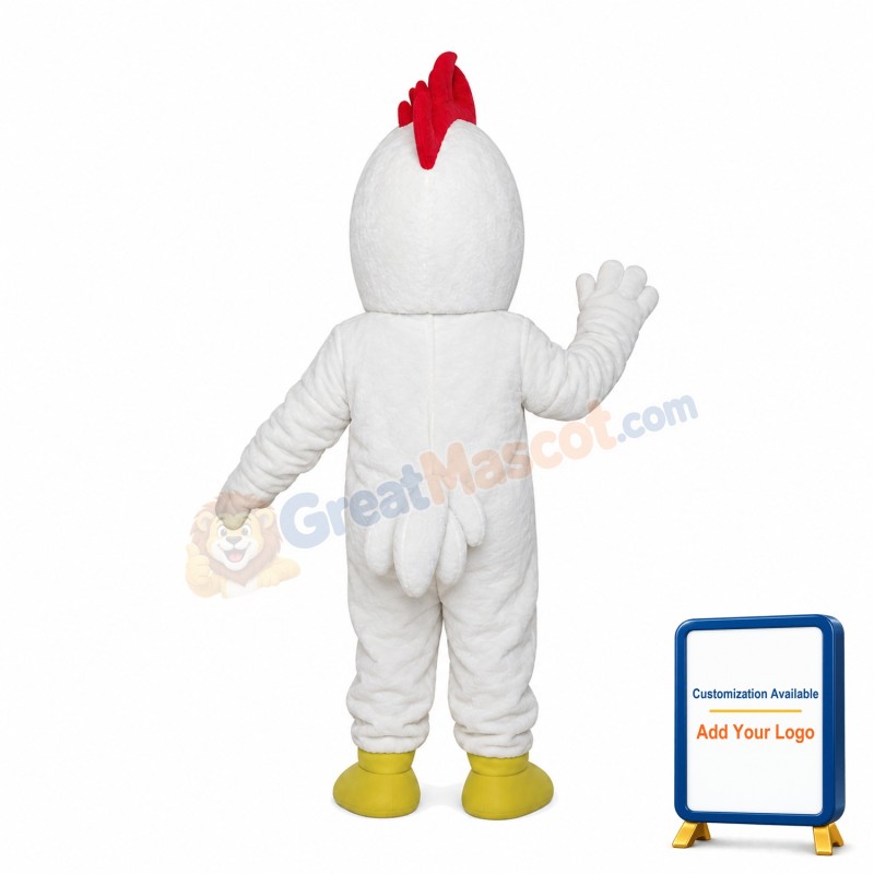 White Chicken With Big Mouth Mascot Costume