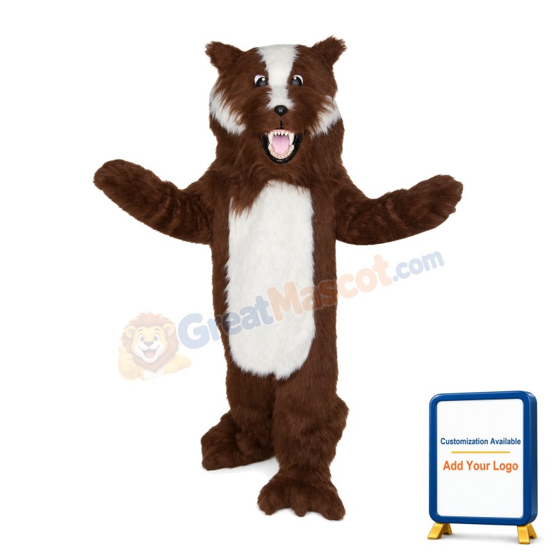 Scary Large Brown Dog Mascot Costume