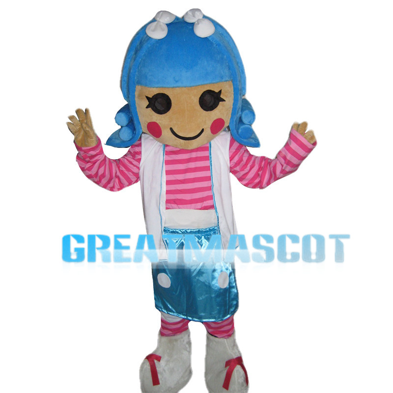 Optimistic Blue Hair Girl Mascot Costume