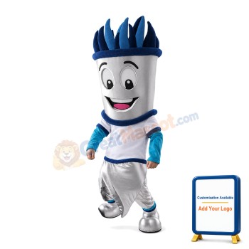 Silver Tin Bucket Mascot Costume