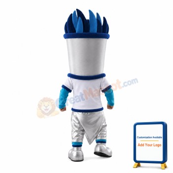 Silver Tin Bucket Mascot Costume