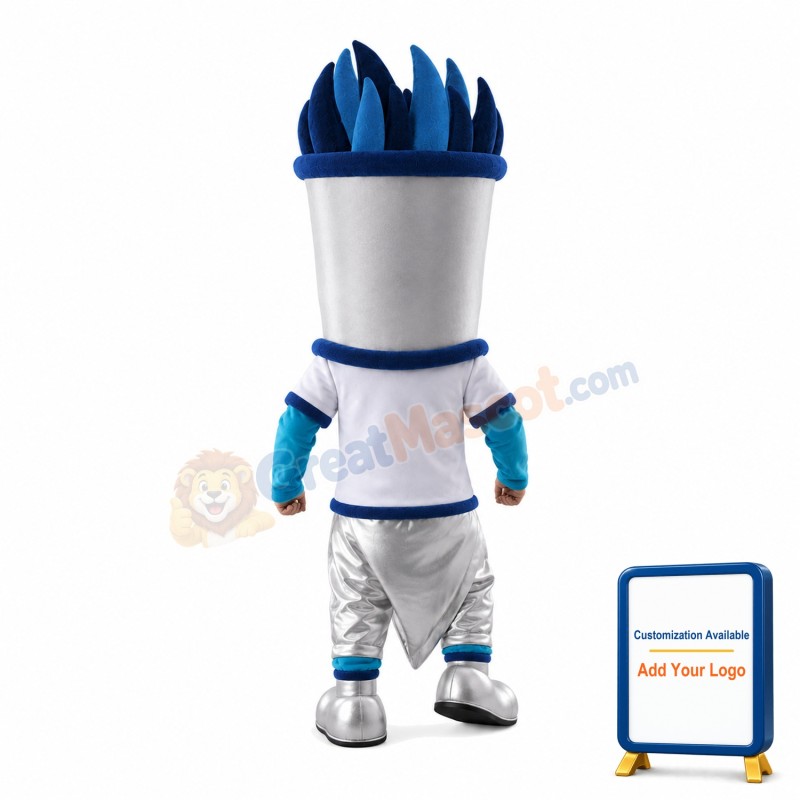 Silver Tin Bucket Mascot Costume