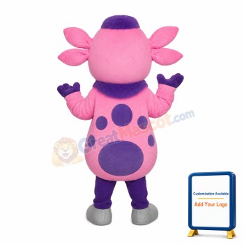 Funny Pink Calf Mascot Costume