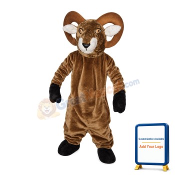 Brown Goat With White Ears Mascot Costume