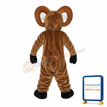 Brown Goat With White Ears Mascot Costume