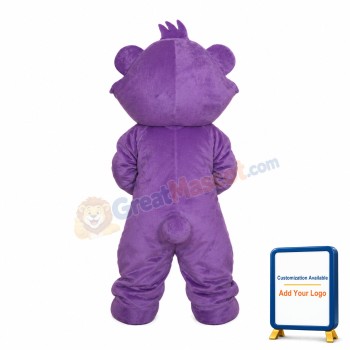 Purple Bear With Lollipop Mascot Costume