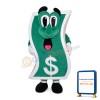 Green Dollar Banknotes Mascot Costume