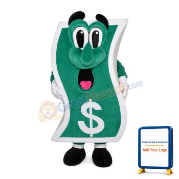 Green Dollar Banknotes Mascot Costume