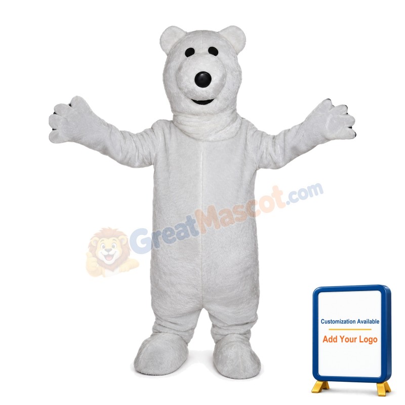 Pure Polar Bear Mascot Costume