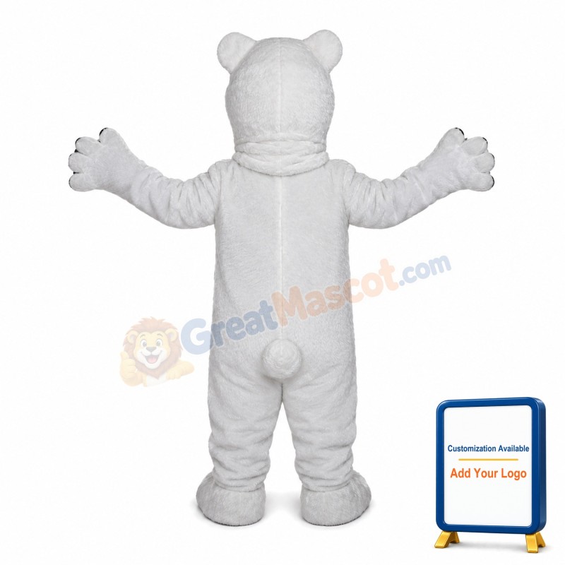 Pure Polar Bear Mascot Costume