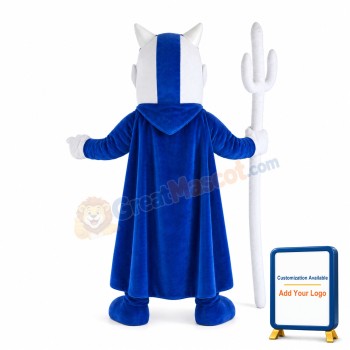Blue Devil Holding Fork Mascot Costume