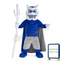 Blue Devil Holding Fork Mascot Costume